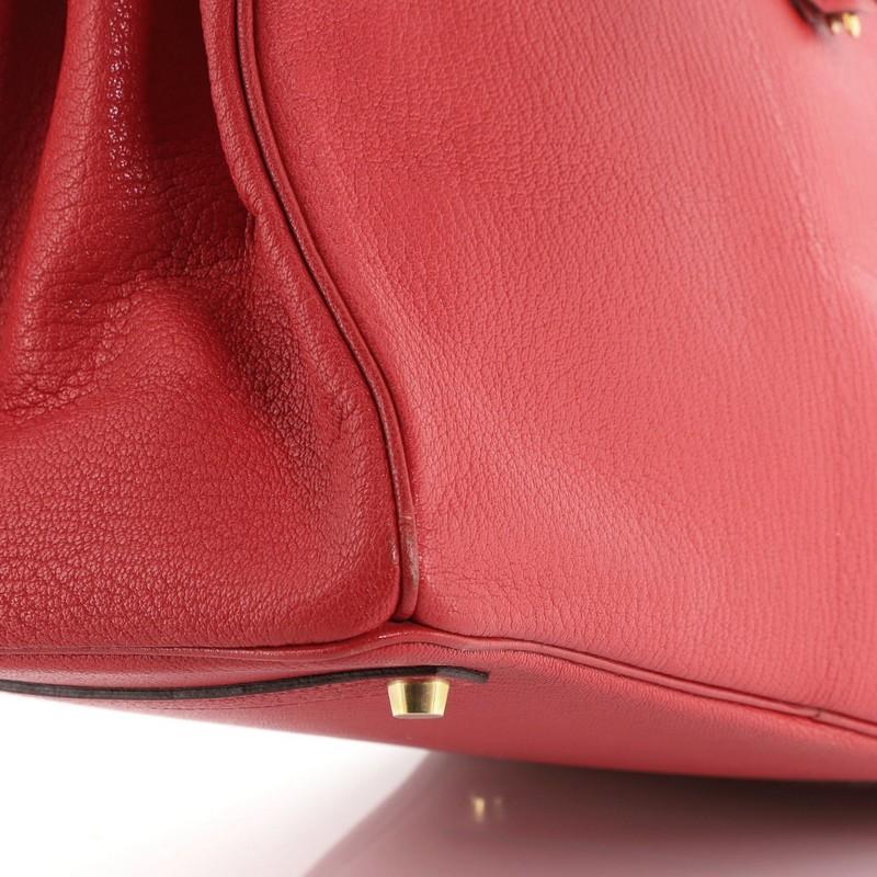 Hermes Birkin Handbag Rouge Vif Chevre de Coromandel with Gold Hardware 35 1