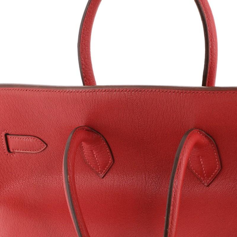 Hermes Birkin Handbag Rouge Vif Chevre De Coromandel With Gold Hardware 35  4
