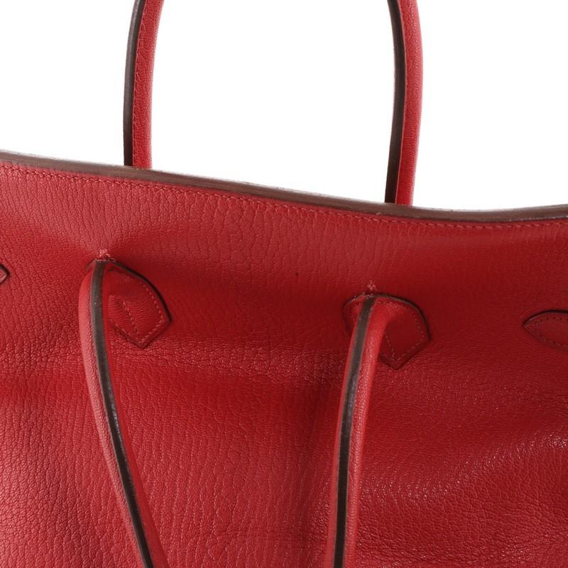 Hermes Birkin Handbag Rouge Vif Chevre de Coromandel with Gold Hardware 35 2