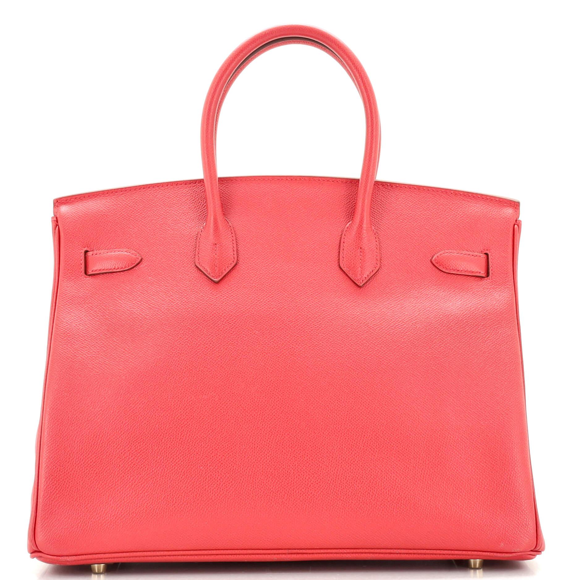 Hermes Birkin Handbag Rouge Vif Epsom with Gold Hardware 35 In Good Condition In NY, NY