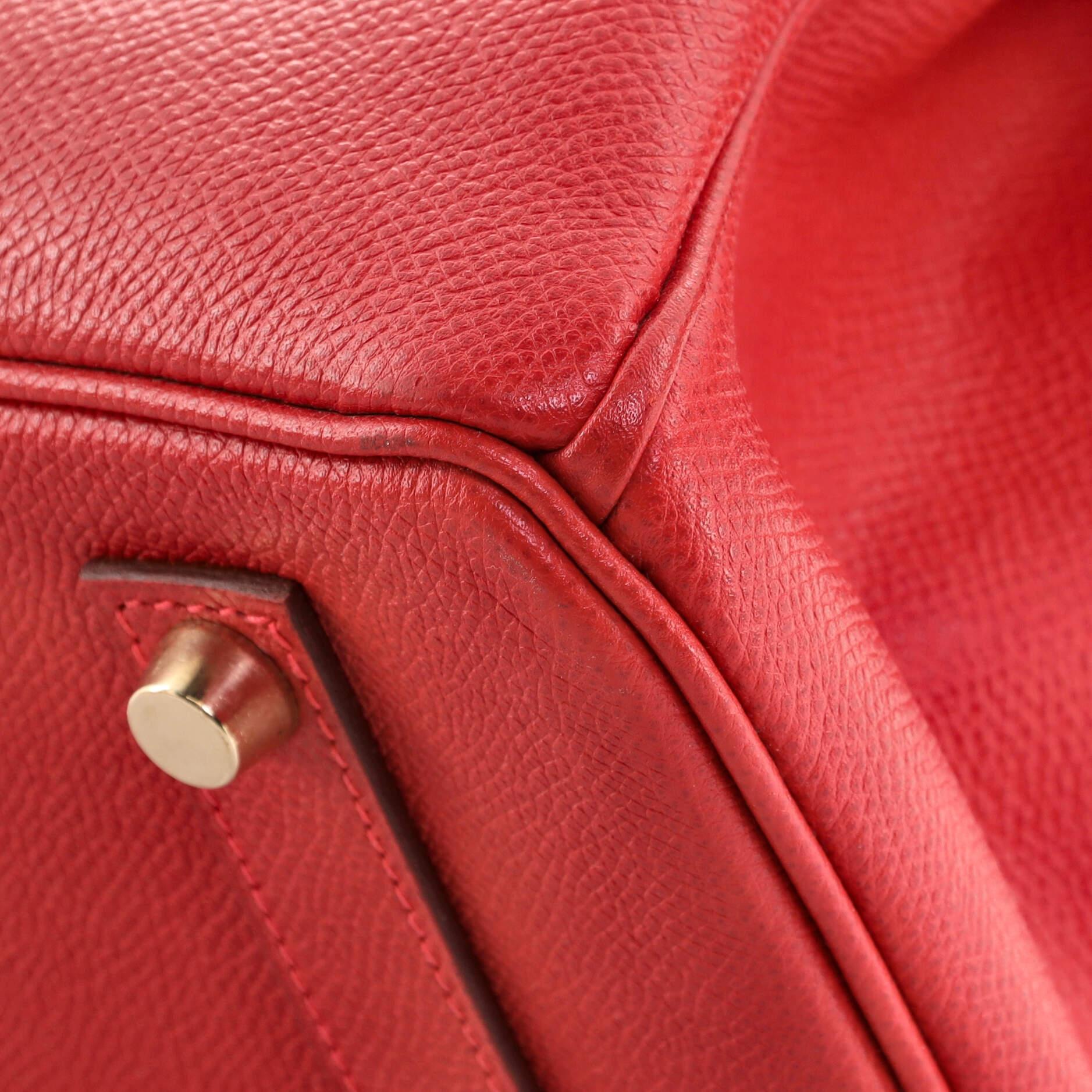 Hermes Birkin Handbag Rouge Vif Epsom with Gold Hardware 35 3