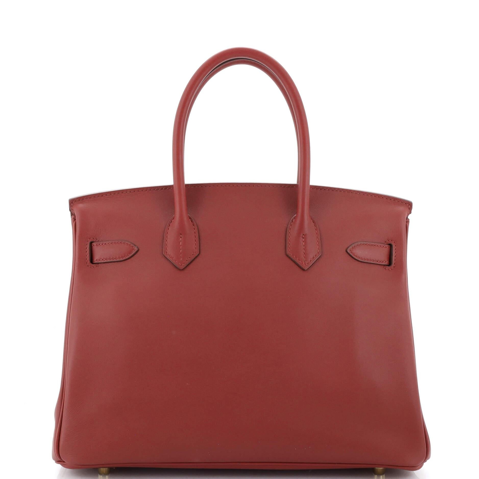 Women's or Men's Hermes Birkin Handbag Rouge Vif Jonathan with Gold Hardware 30