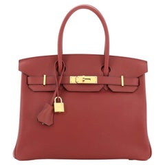 Hermes Birkin Handbag Rouge Vif Jonathan with Gold Hardware 30