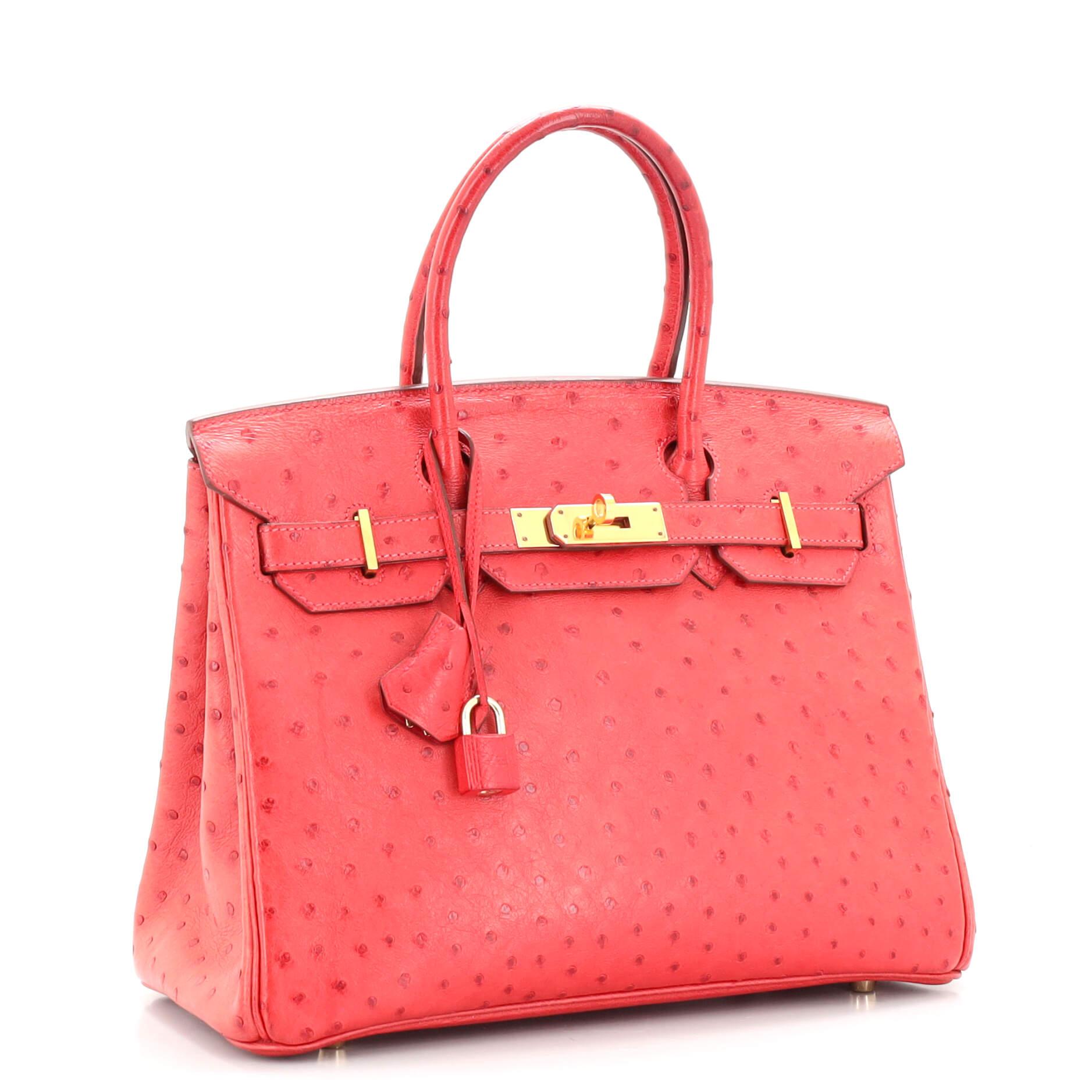 Pink ostrich birkin bag shop