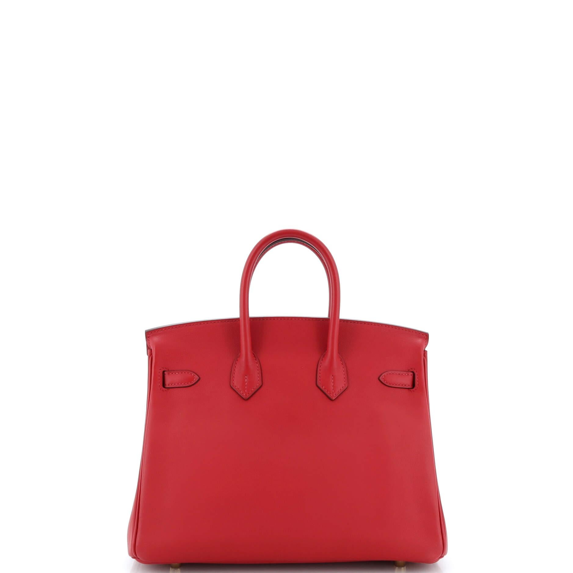 Women's or Men's Hermes Birkin Handbag Rouge Vif Swift with Gold Hardware 25