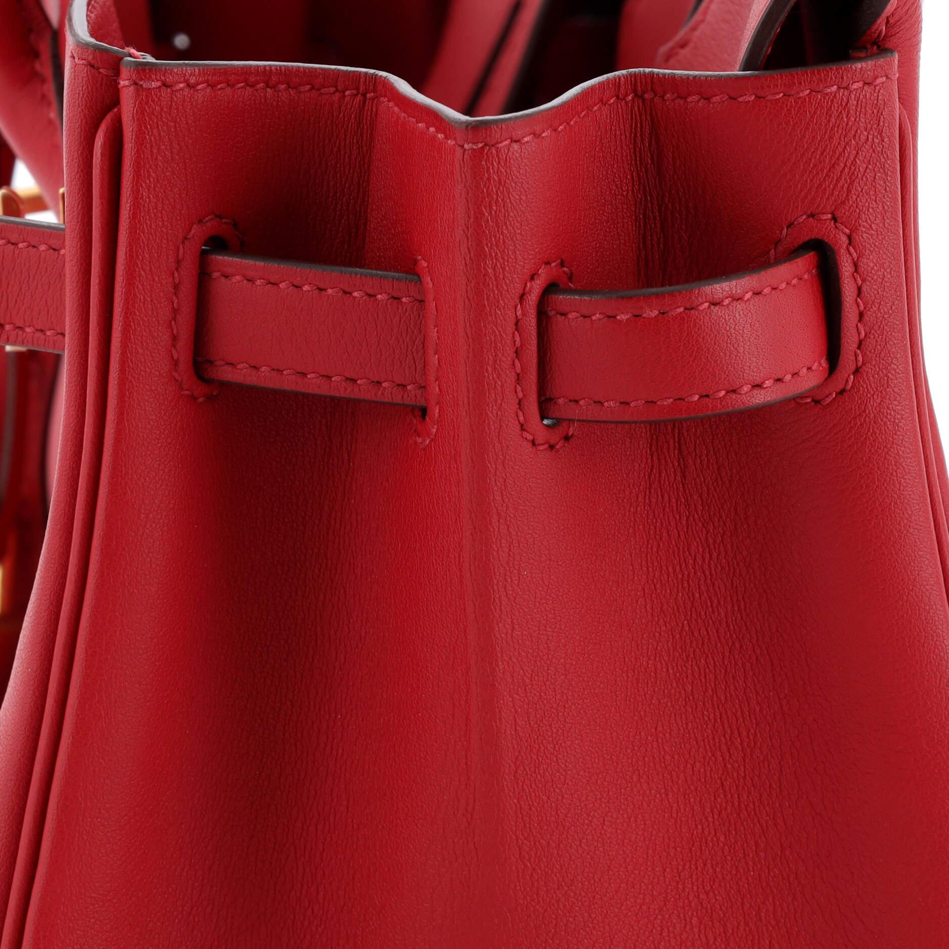 Hermes Birkin Handbag Rouge Vif Swift with Gold Hardware 25 4