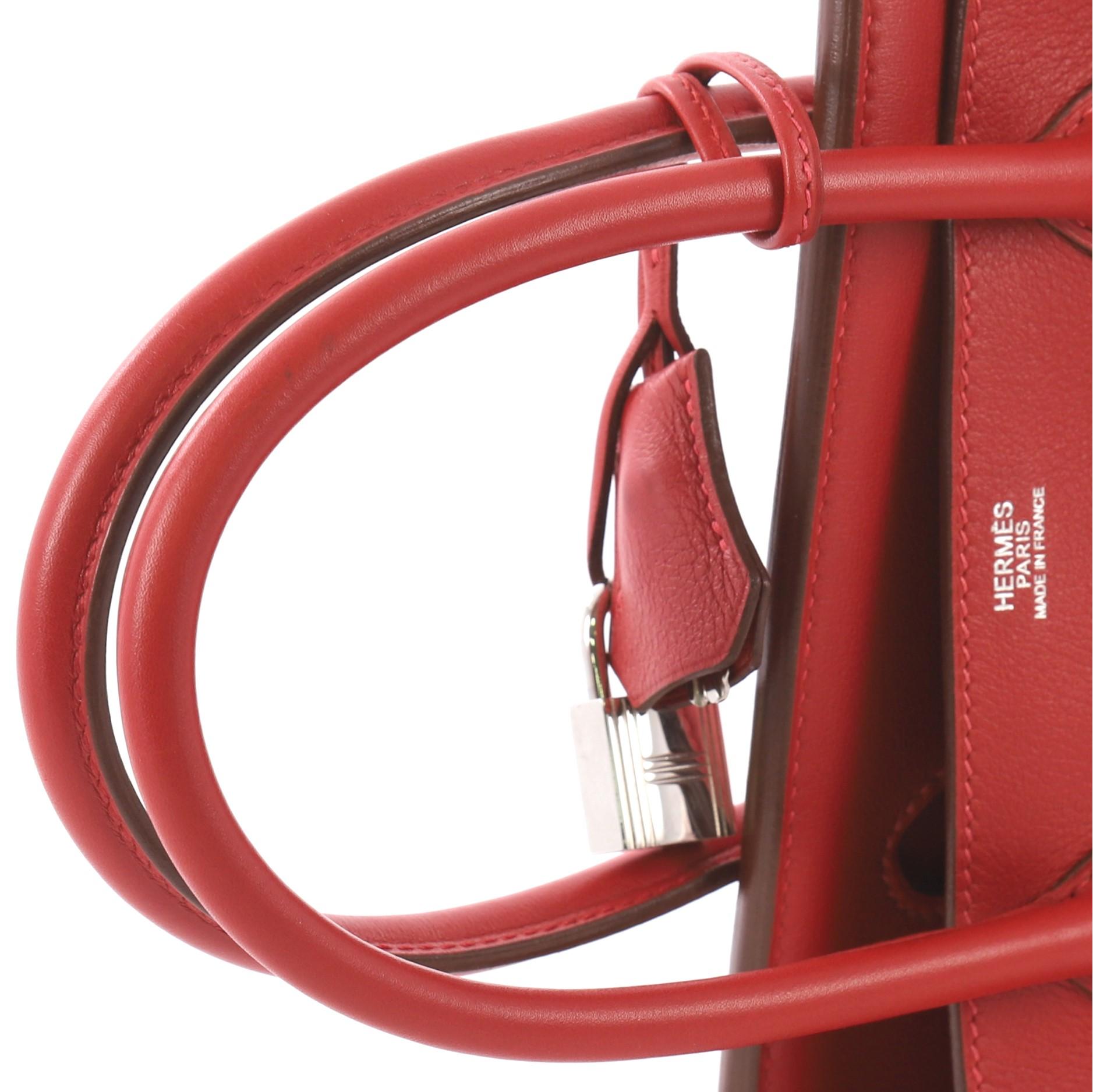 Hermes Birkin Handbag Rouge Vif Swift with Palladium Hardware 30 5