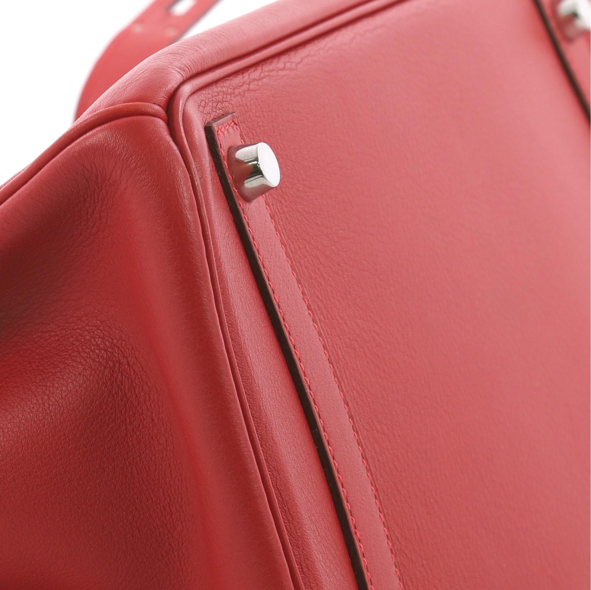 Hermes Birkin Handbag Rouge Vif Swift with Palladium Hardware 30 4