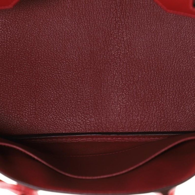 Hermes Birkin Handbag Rouge Vif Tadelakt with Gold Hardware 30 at 1stDibs