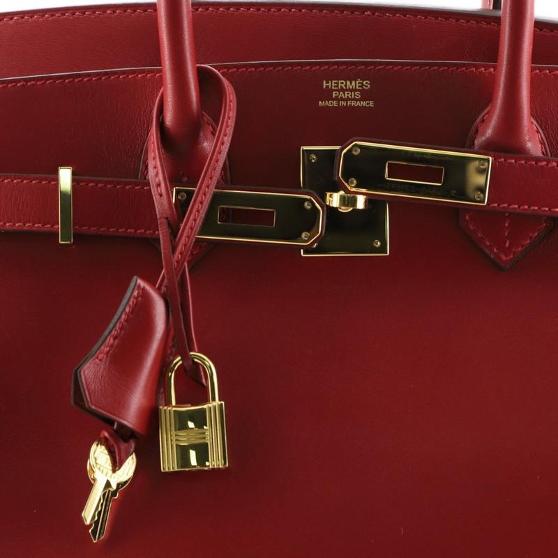 Women's or Men's Hermes  Birkin Handbag Rouge Vif Tadelakt with Gold Hardware 30
