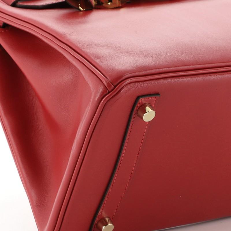 Hermes  Birkin Handbag Rouge Vif Tadelakt with Gold Hardware 30 1