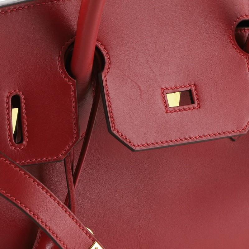 Hermes  Birkin Handbag Rouge Vif Tadelakt with Gold Hardware 30 3