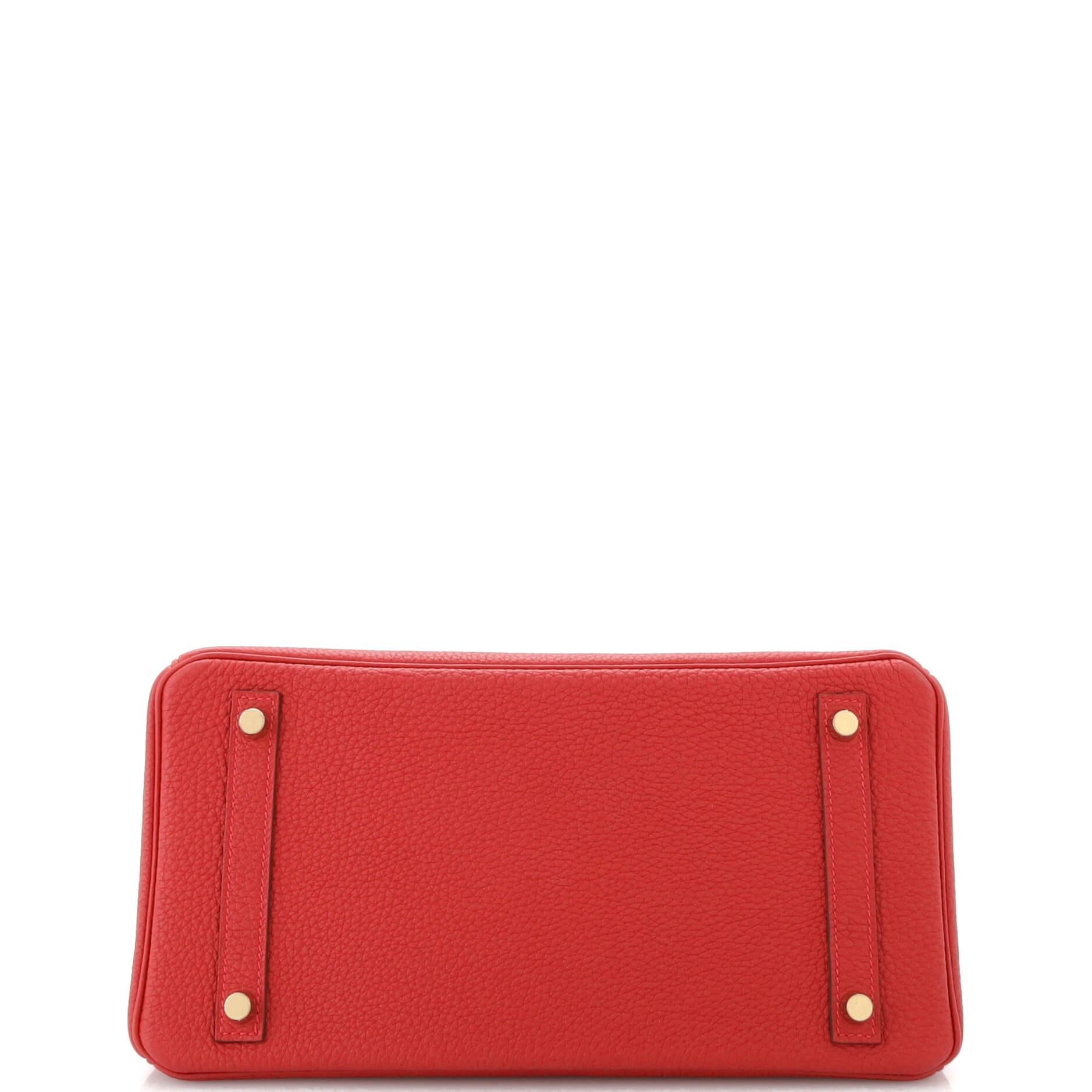 Hermes Birkin Handbag Rouge Vif Togo with Gold Hardware 30 1
