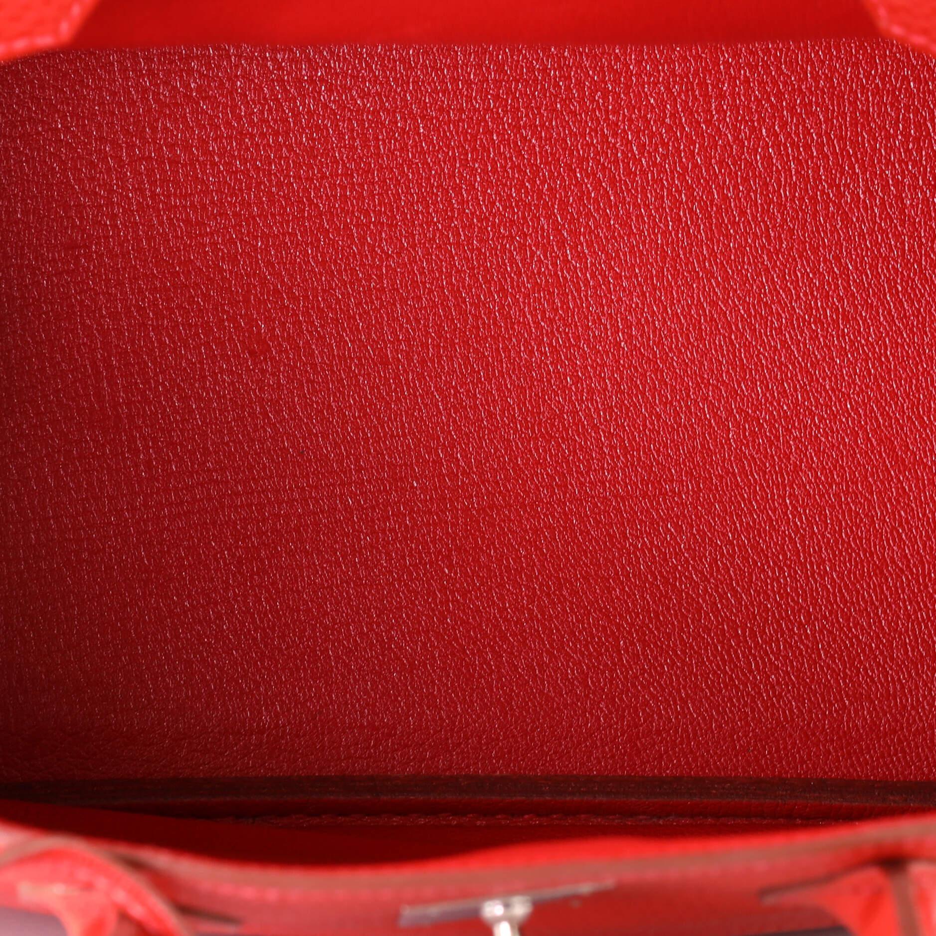 Women's or Men's Hermes Birkin Handbag Rouge Vif Togo with Palladium Hardware 30