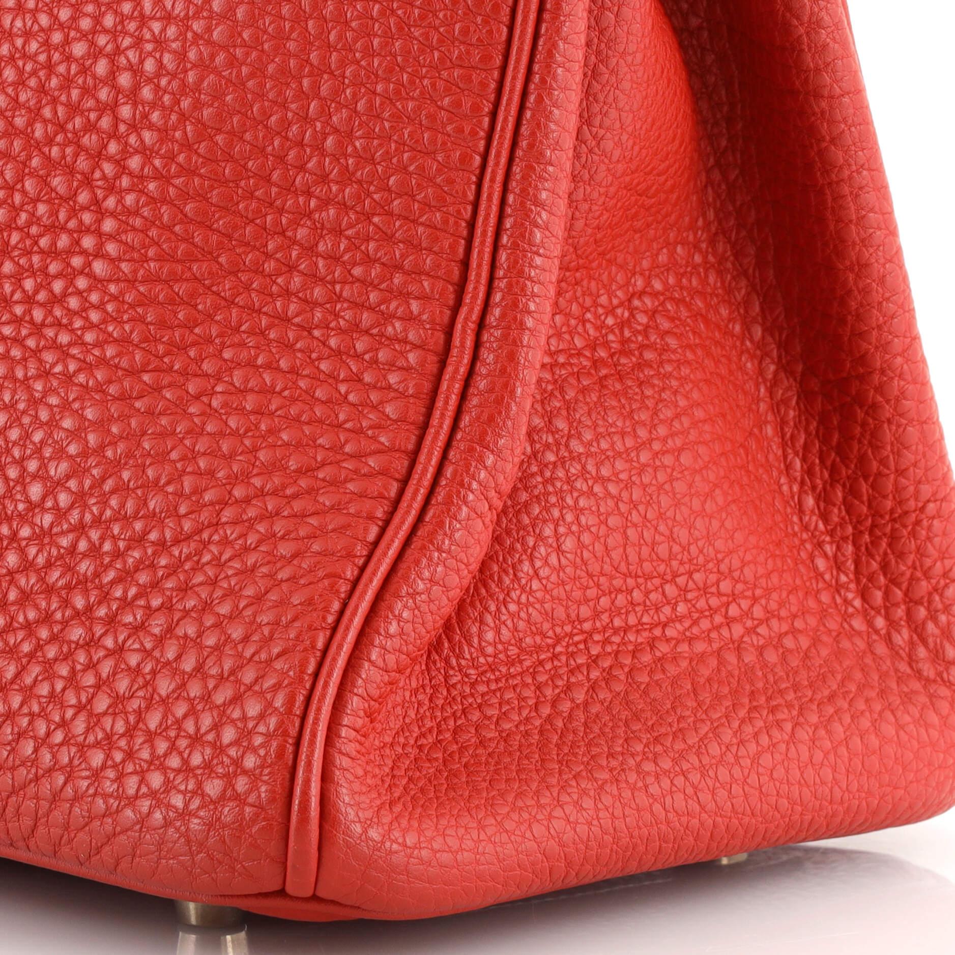 Hermes Birkin Handbag Rouge Vif Togo with Palladium Hardware 30 2