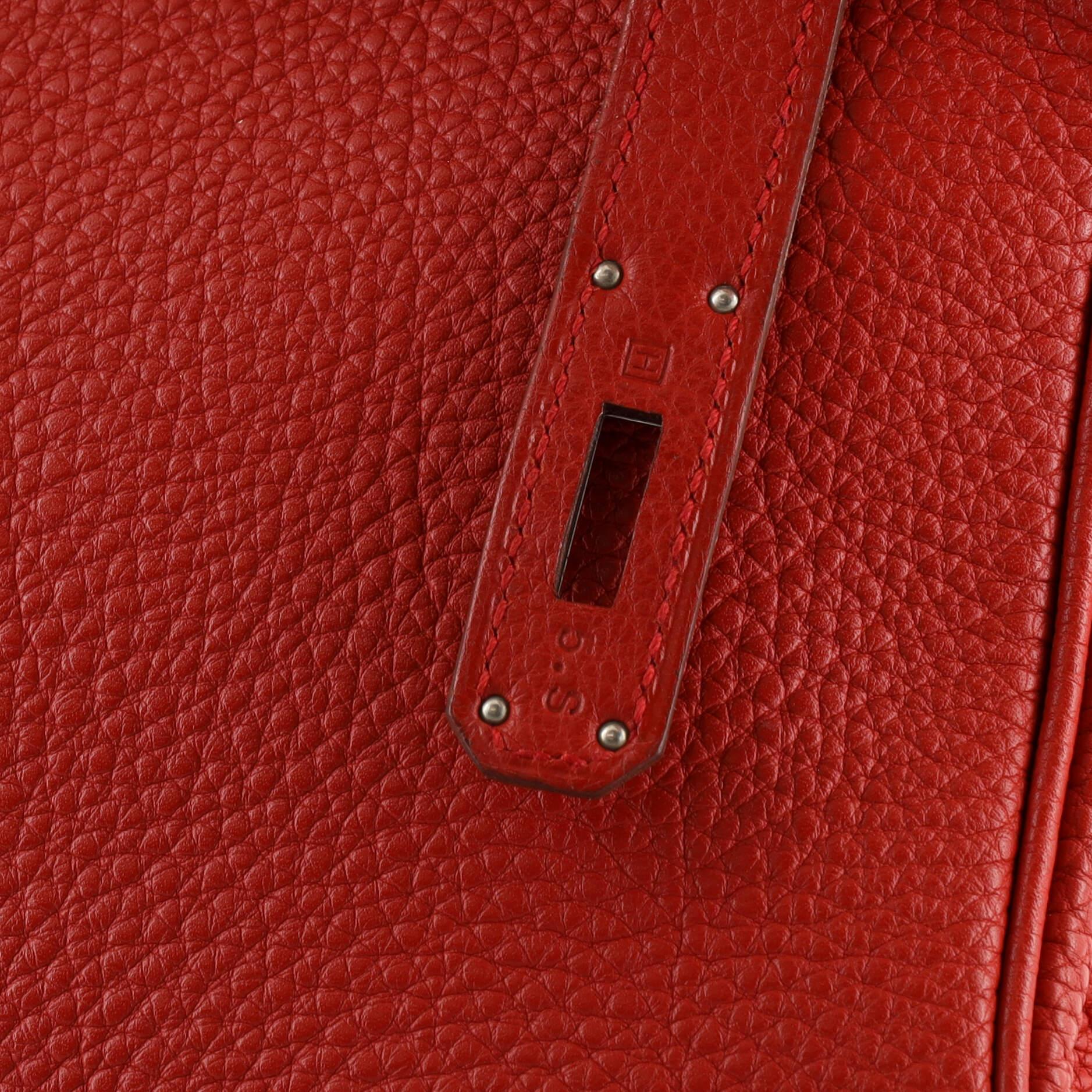Hermes Birkin Handbag Rouge Vif Togo with Palladium Hardware 30 3