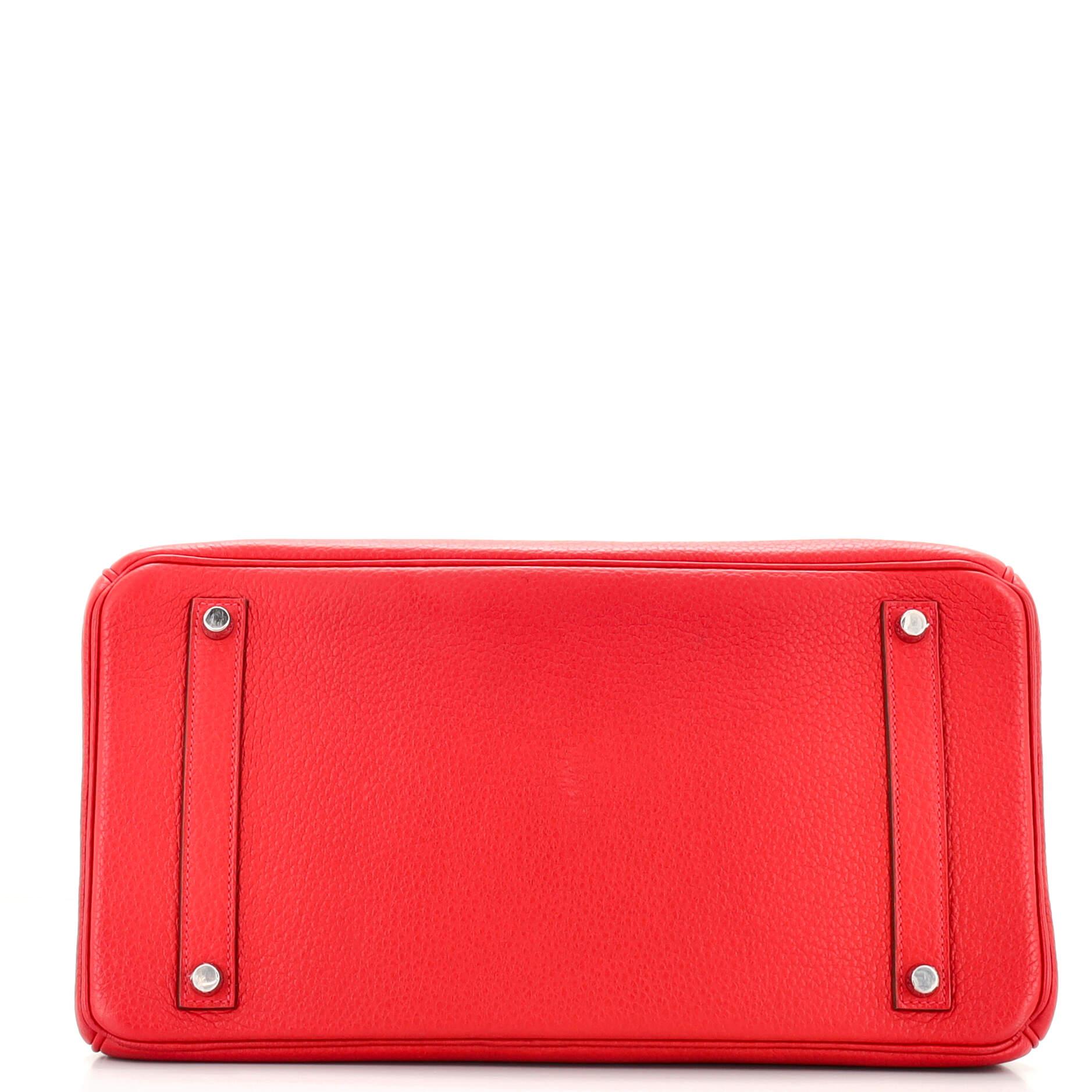 Hermes Birkin Handbag Rouge Vif Togo with Palladium Hardware 35 In Good Condition In NY, NY