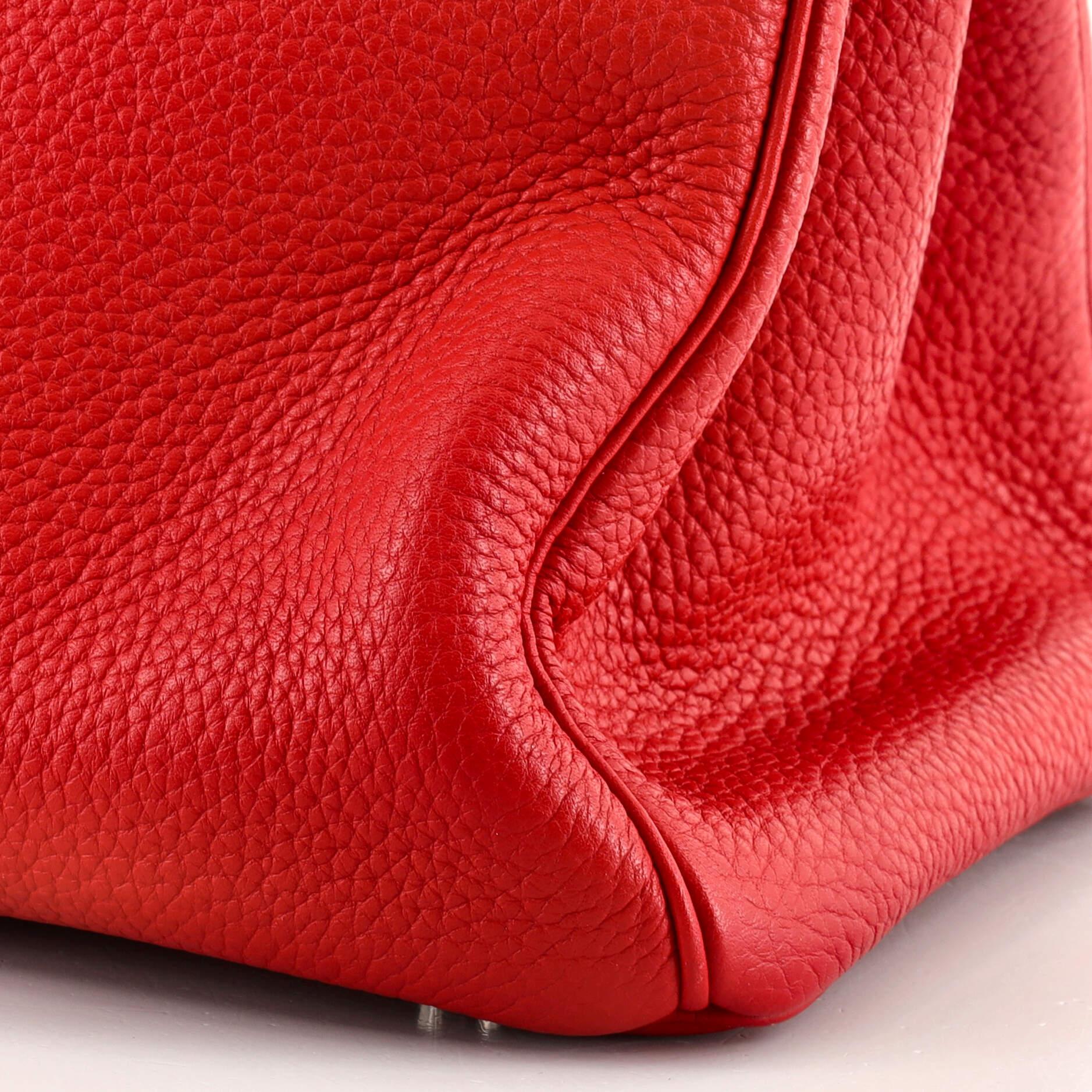Hermes Birkin Handbag Rouge Vif Togo with Palladium Hardware 35 2