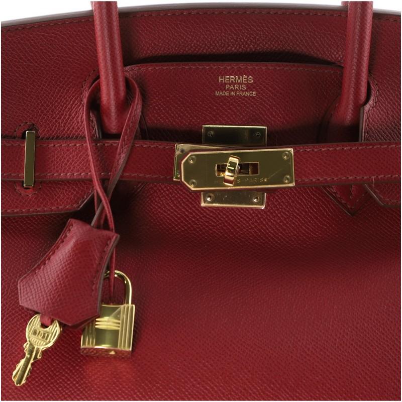 Women's or Men's Hermes Birkin Handbag Rubis Epsom with Gold Hardware 30