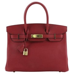 Hermes Birkin Handbag Rubis Epsom with Gold Hardware 30