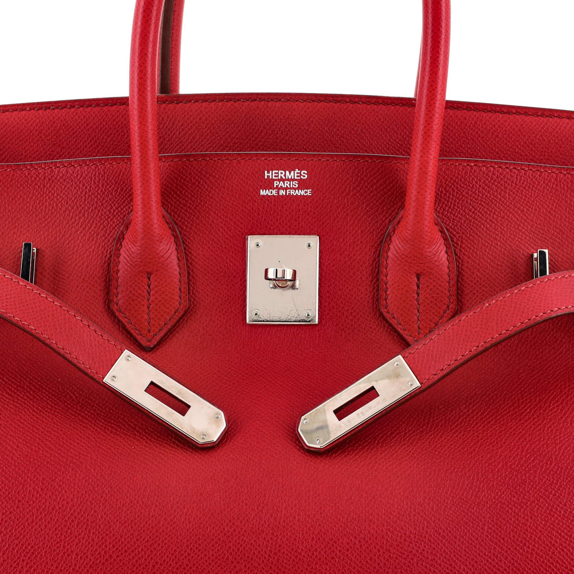 Hermes Birkin Handbag Rubis Epsom with Palladium Hardware 35 3
