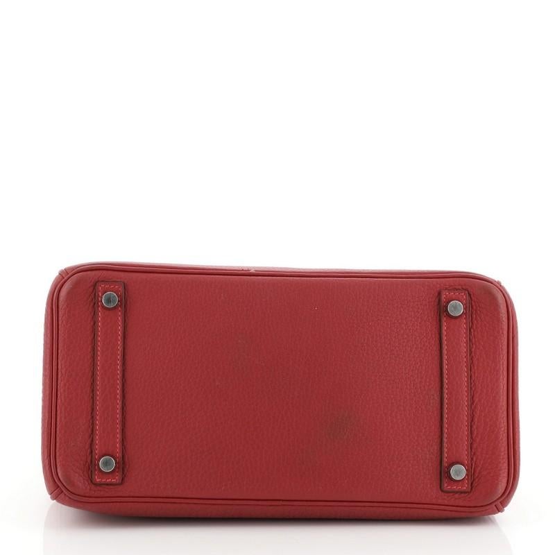 Hermes Birkin Handbag Rubis Fjord with Palladium Hardware 30 In Good Condition In NY, NY