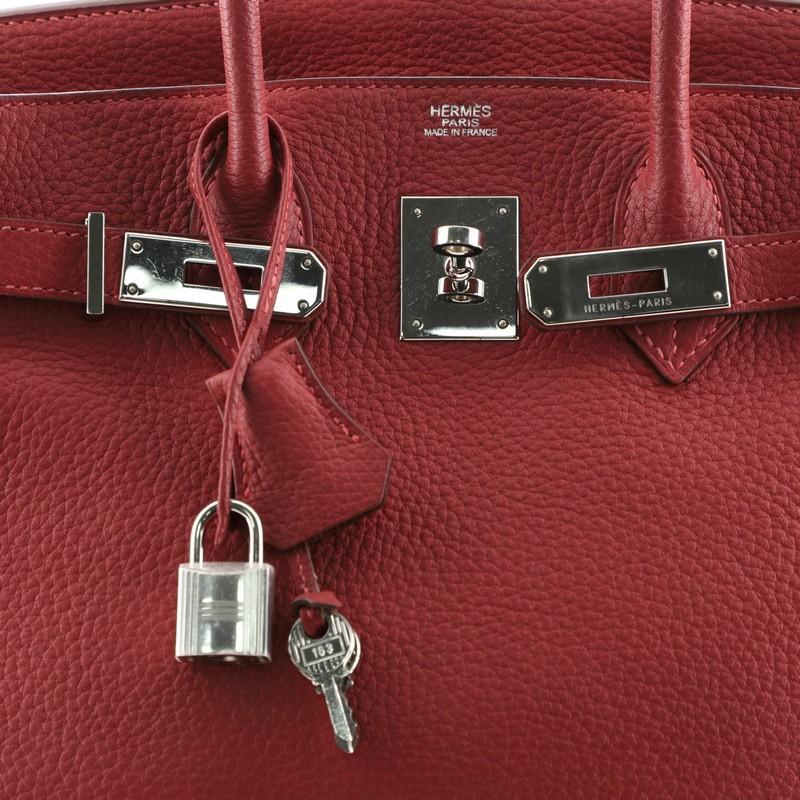 Hermes Birkin Handbag Rubis Fjord with Palladium Hardware 30 1