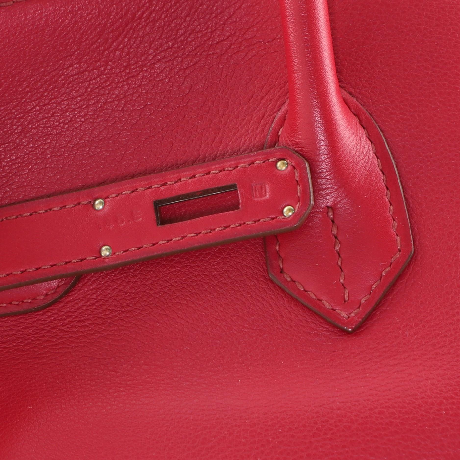 Women's or Men's Hermes Birkin Handbag Rubis Swift with Palladium Hardware 35