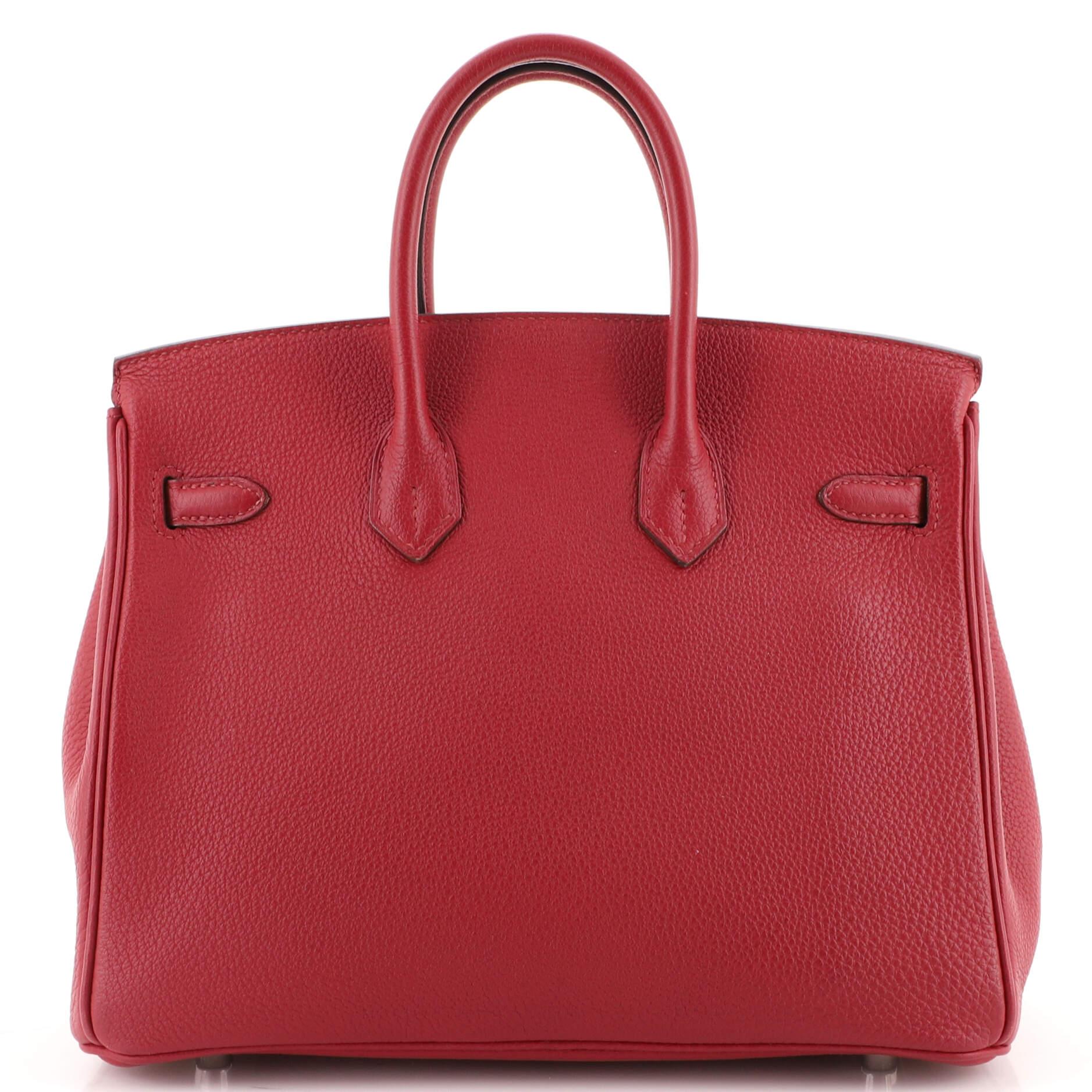 Hermes Birkin Handbag Rubis Togo with Palladium Hardware 25 In Good Condition In NY, NY