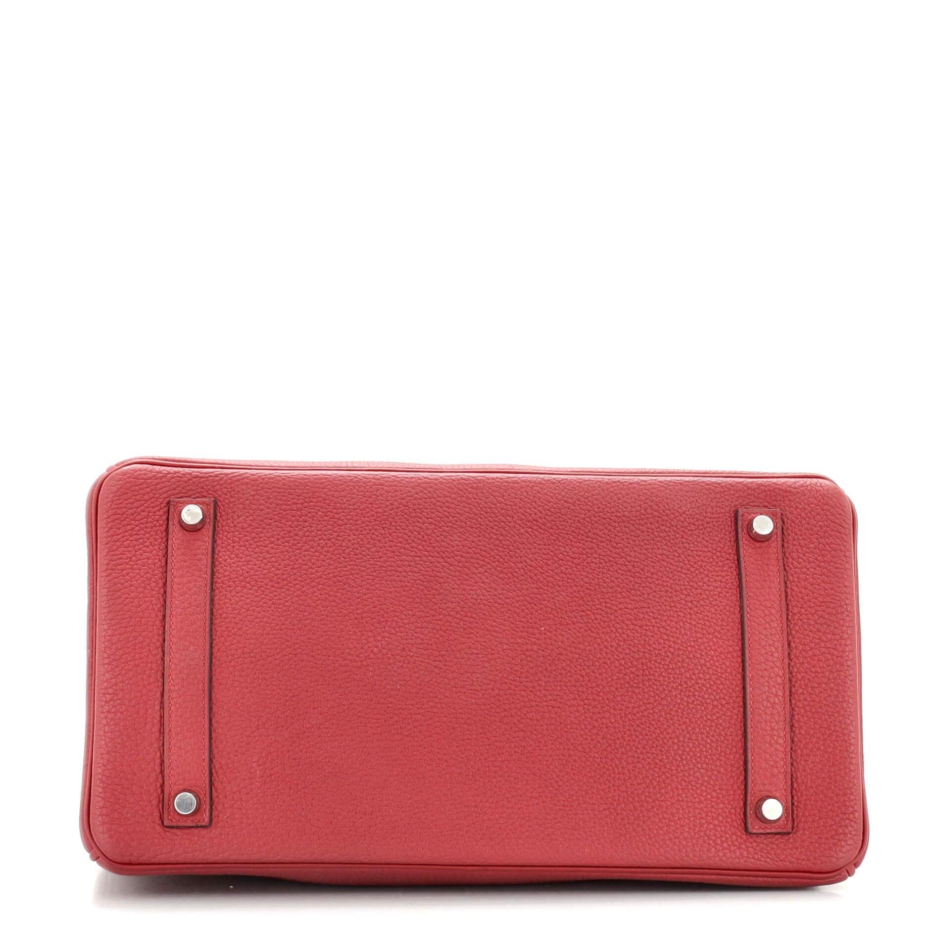 Hermes Birkin Handbag Rubis Togo with Palladium Hardware 35 In Good Condition In NY, NY