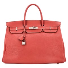 Hermes Birkin Handbag Sanguine Fjord with Palladium Hardware 40