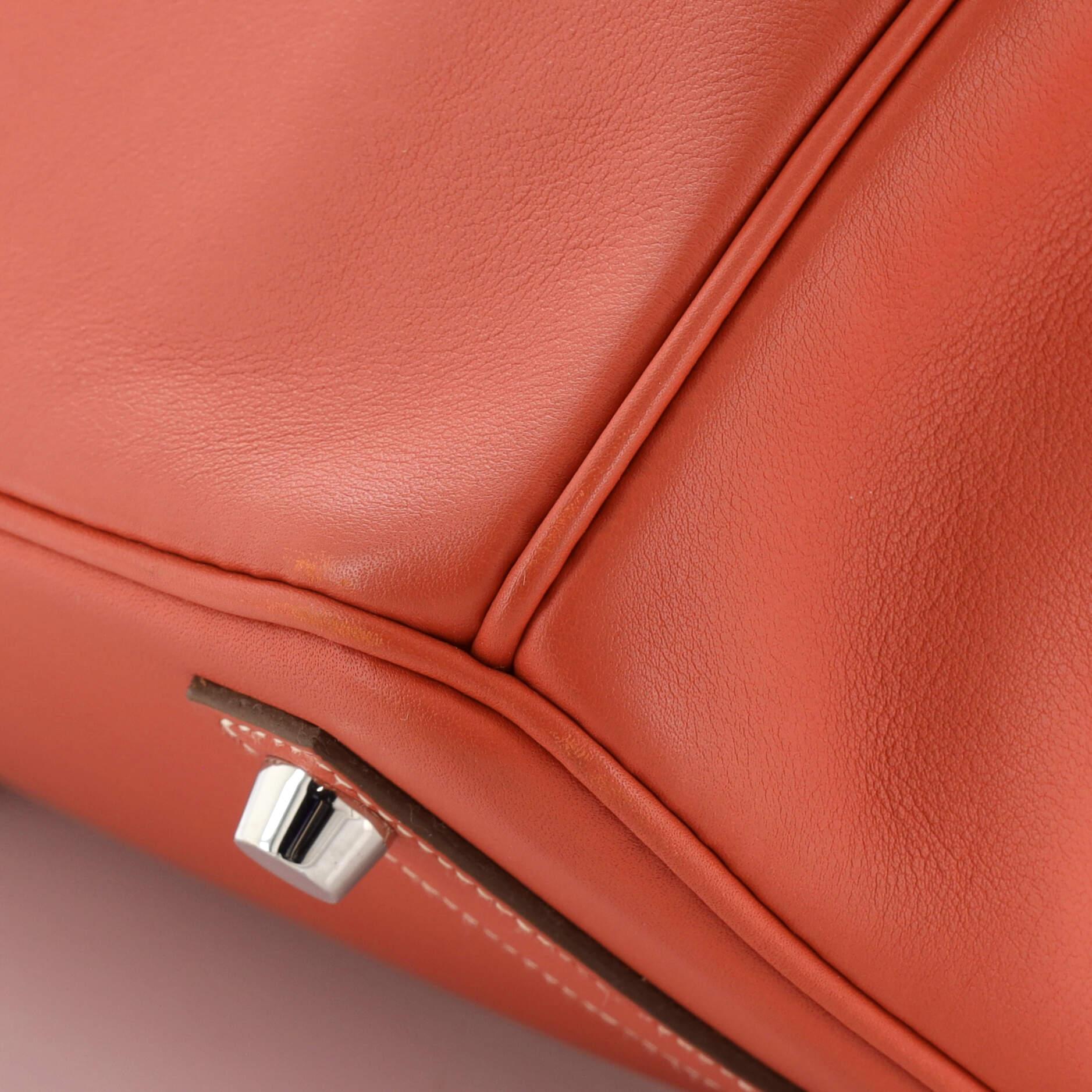 Hermes Birkin Handbag Sanguine Swift with Palladium Hardware 25 For Sale 6