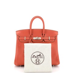 Hermes Birkin Handbag Sanguine Swift with Palladium Hardware 25