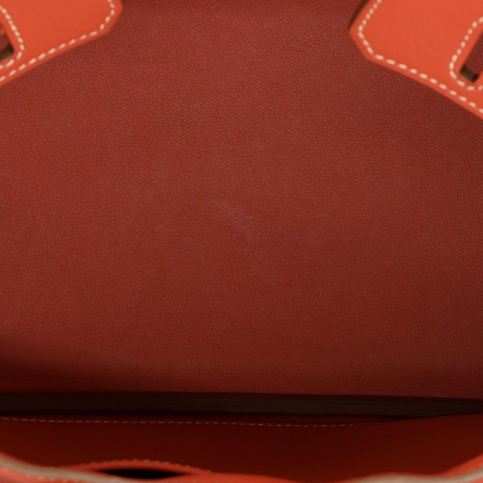 Hermes Birkin Handbag Sanguine Swift with Palladium Hardware 25 For Sale 2