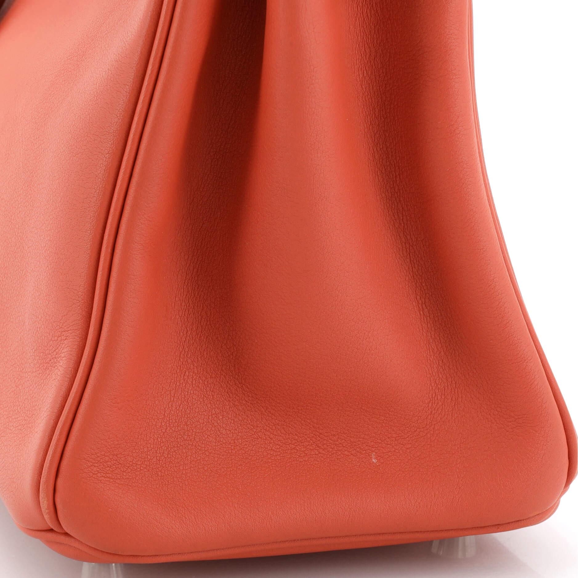 Hermes Birkin Handbag Sanguine Swift with Palladium Hardware 25 For Sale 4
