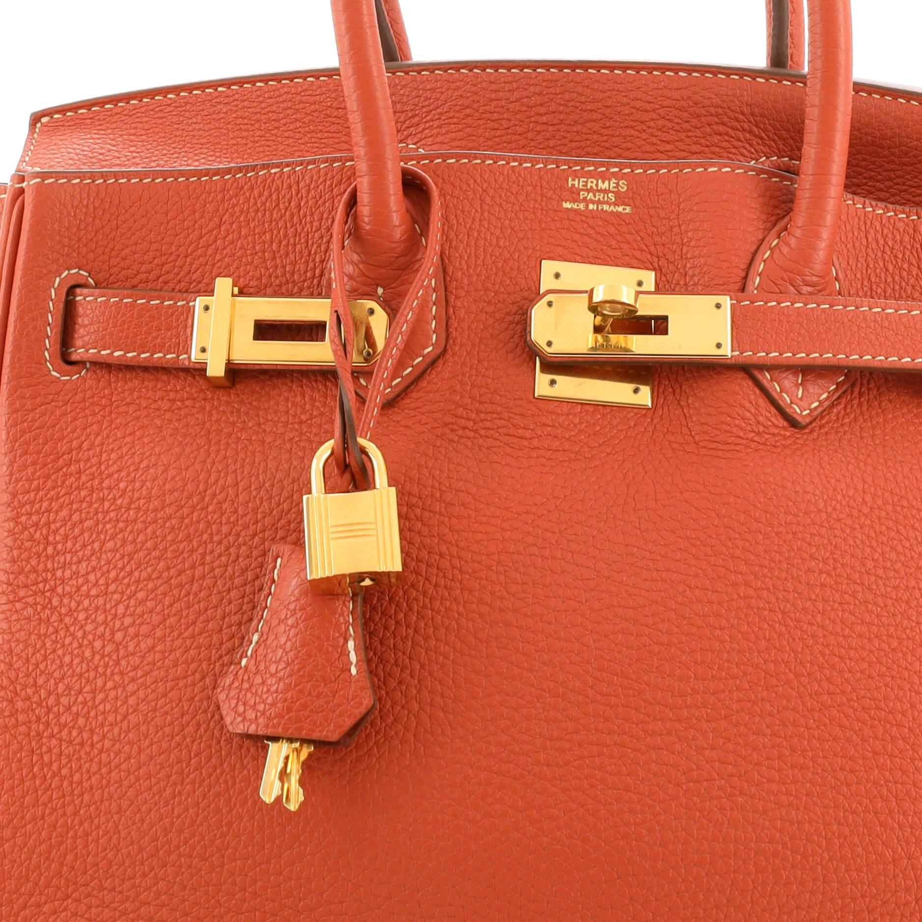 Hermes Birkin Handbag Sanguine Togo with Gold Hardware 30 3