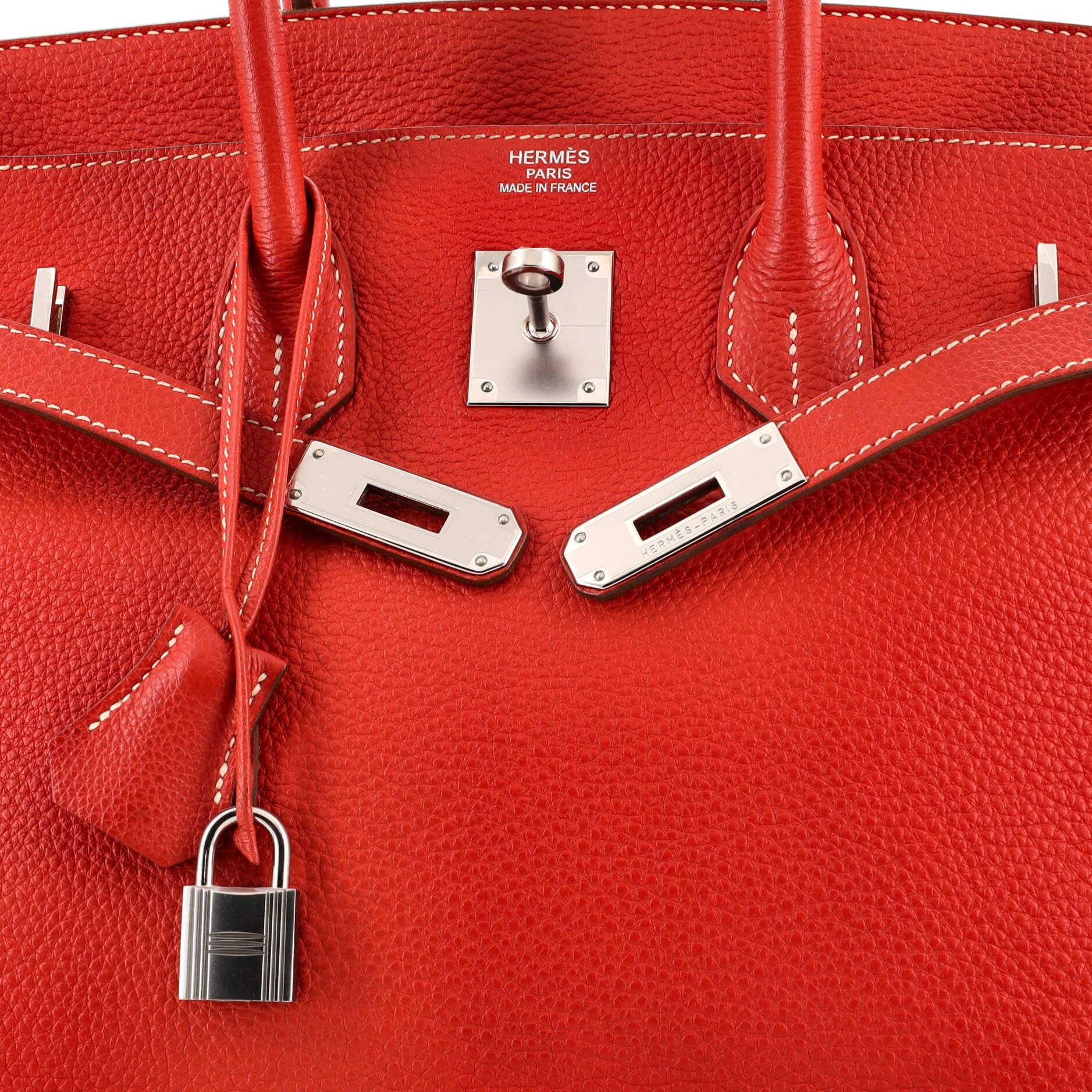Hermes Birkin Handbag Sanguine Togo with Palladium Hardware 35 2
