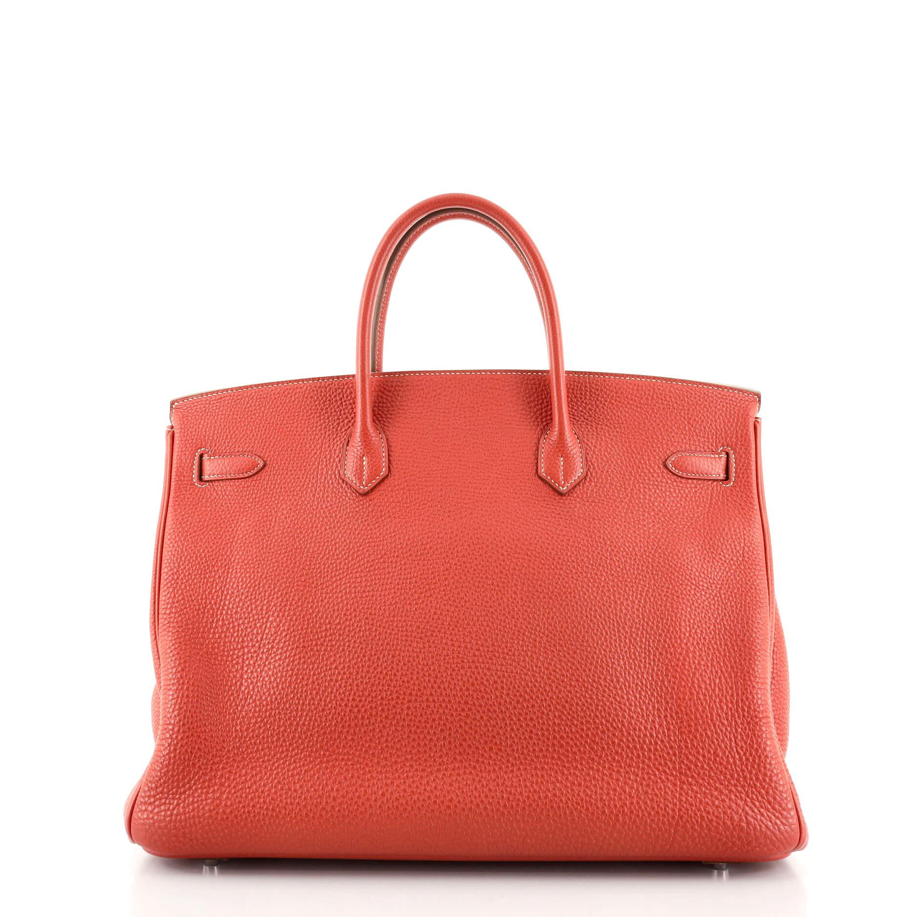 Hermes Birkin Handbag Sanguine Togo with Palladium Hardware 40 In Good Condition In NY, NY