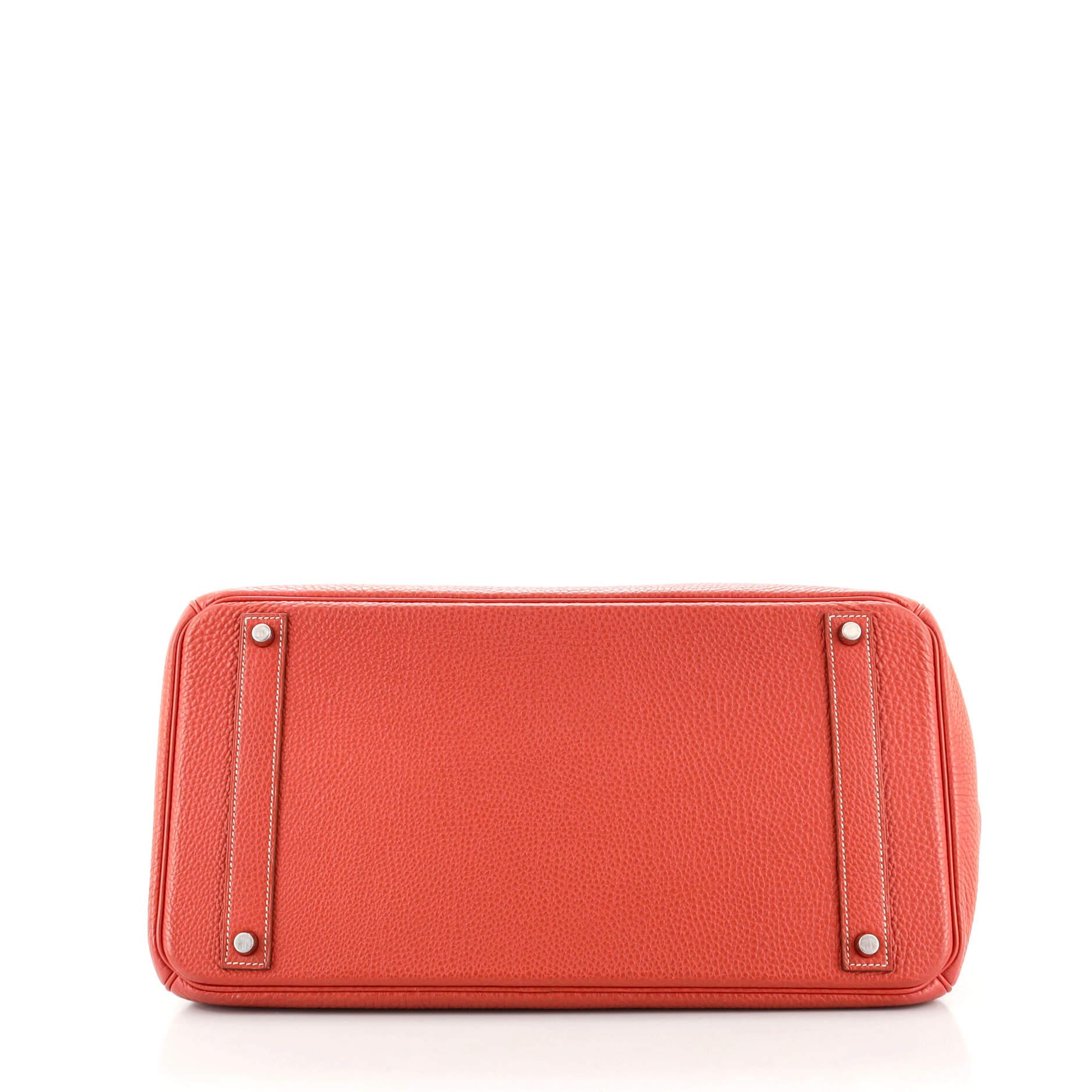 Women's or Men's Hermes Birkin Handbag Sanguine Togo with Palladium Hardware 40