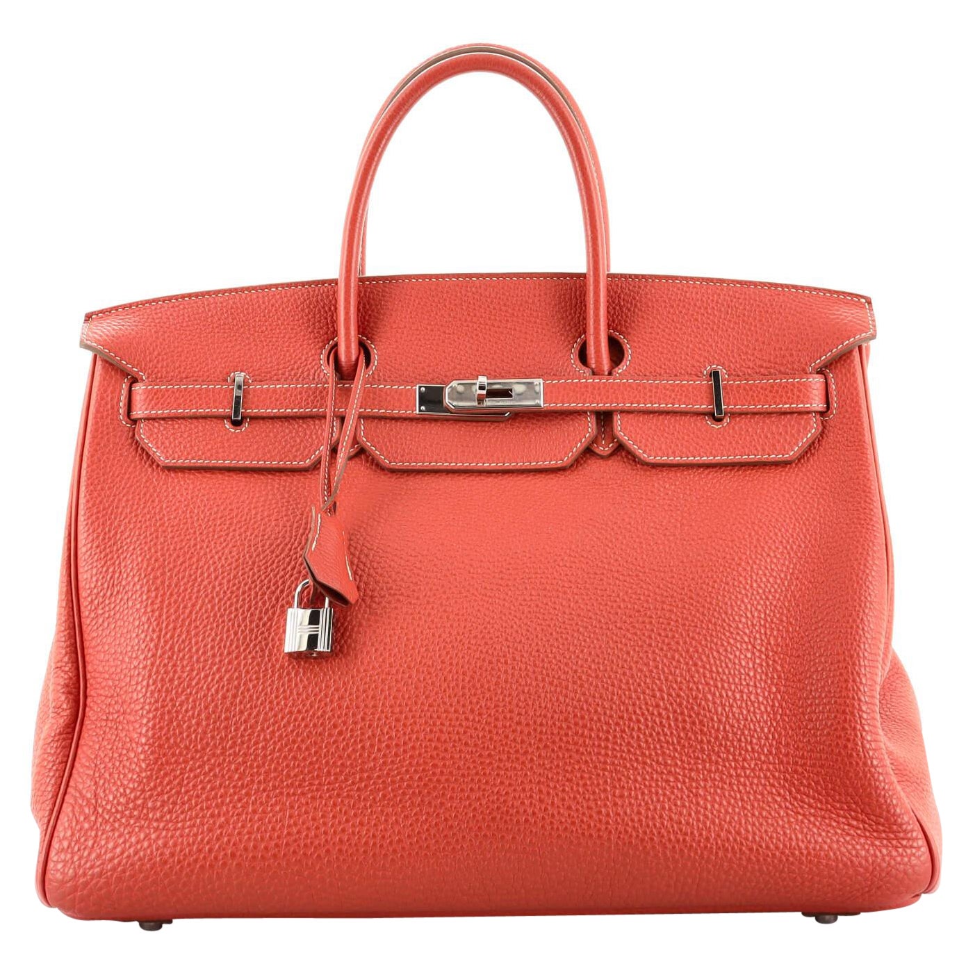 Hermes Birkin Handbag Sanguine Togo with Palladium Hardware 40