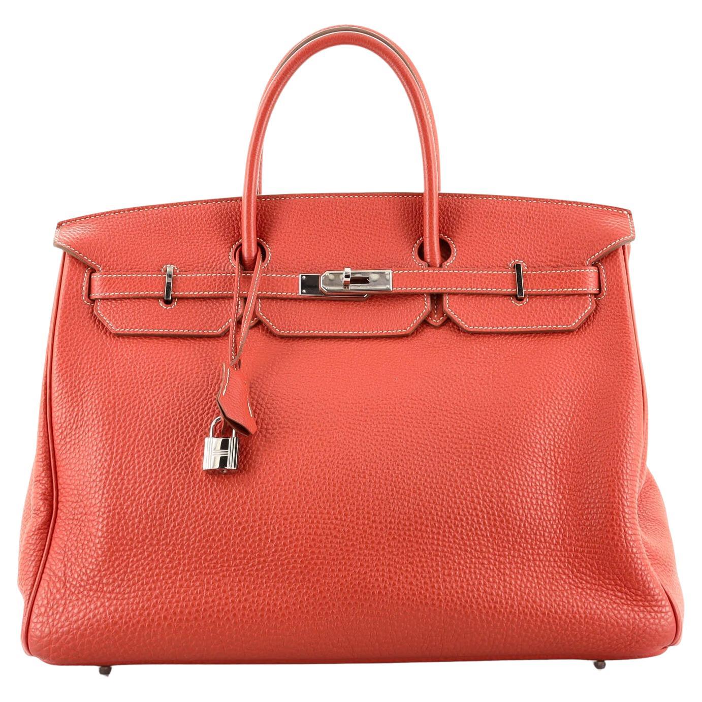 Hermes Birkin Handbag Sanguine Togo with Palladium Hardware 40