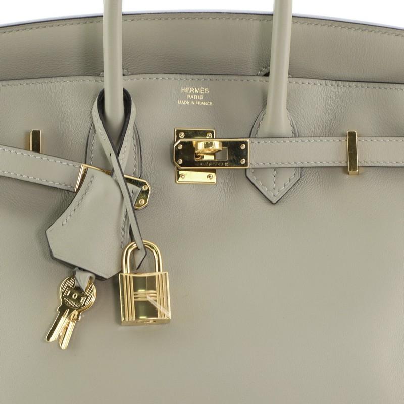 Women's or Men's Hermes Birkin Handbag Sauge Swift with Gold Hardware 25