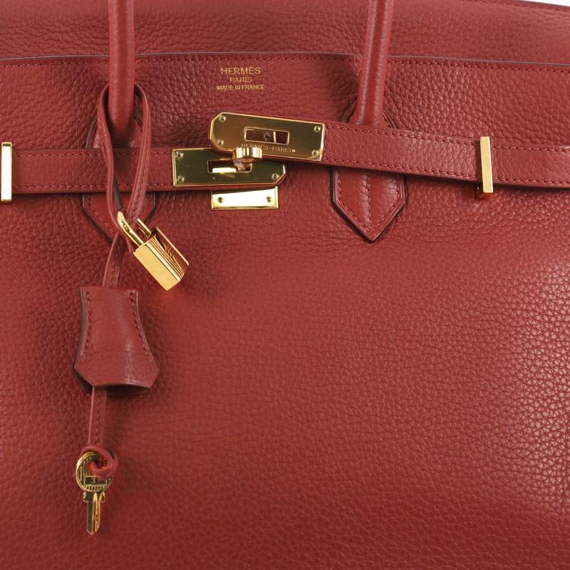 Hermes Birkin Handbag Sienne Clemence with Gold Hardware 35 2