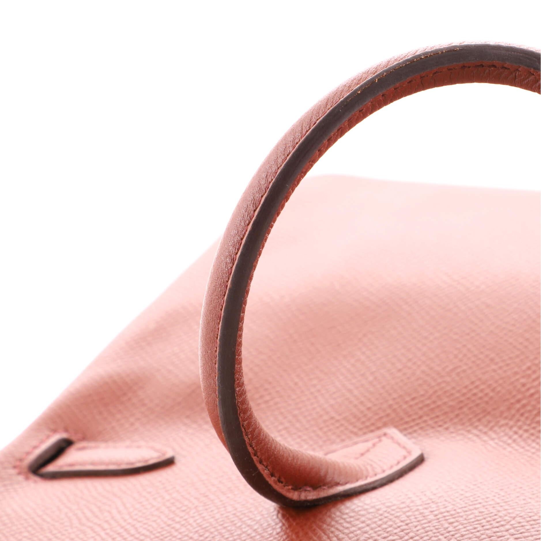 Hermes Birkin Handbag Sienne Epsom with Palladium Hardware 25 6