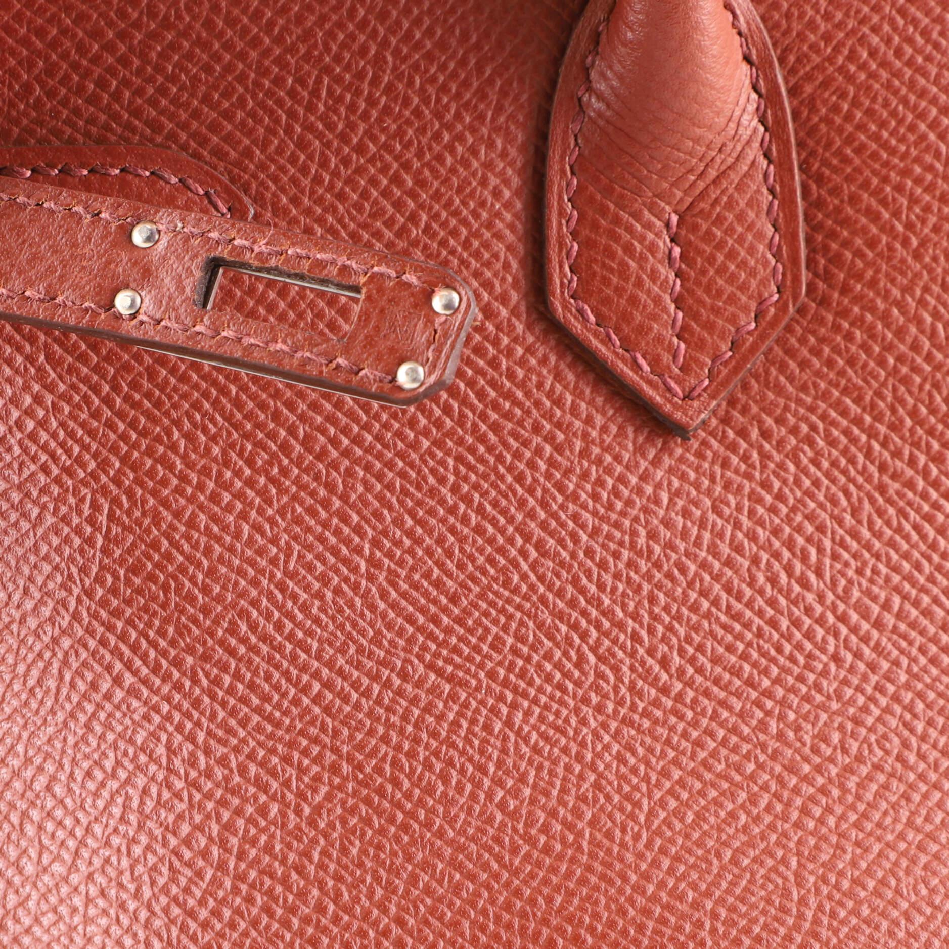 Hermes Birkin Handbag Sienne Epsom with Palladium Hardware 25 7