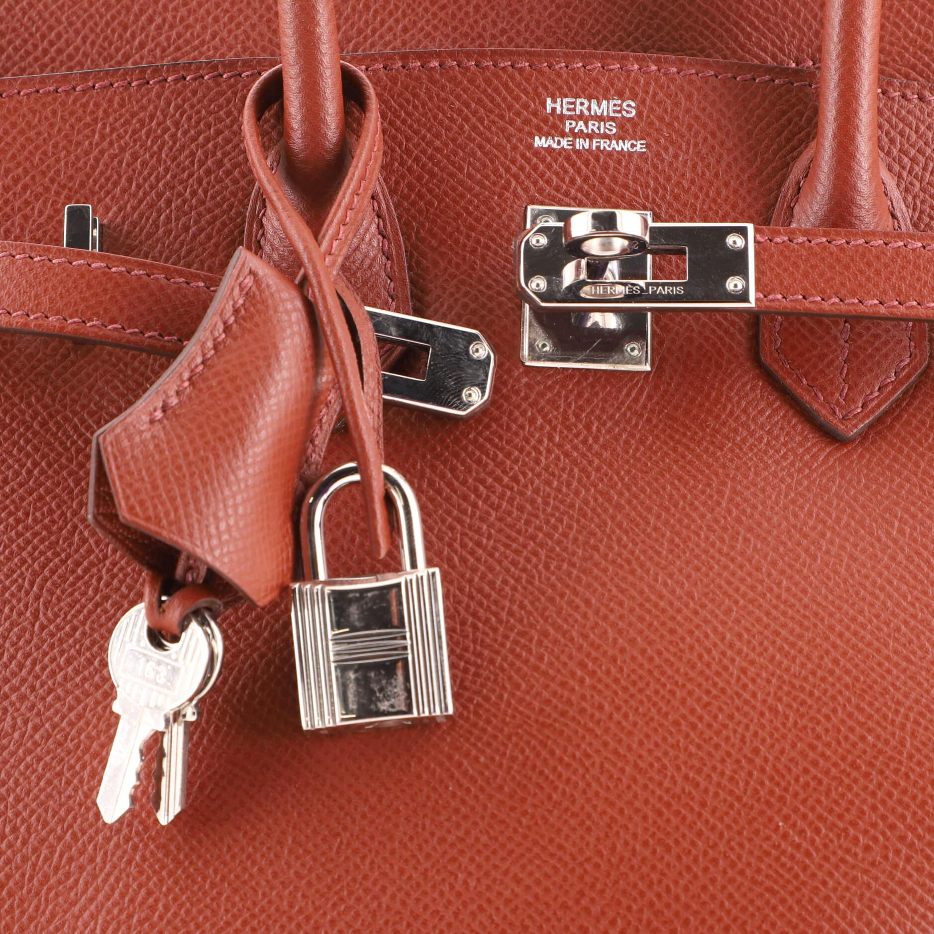 Hermes Birkin Handbag Sienne Epsom with Palladium Hardware 25 3