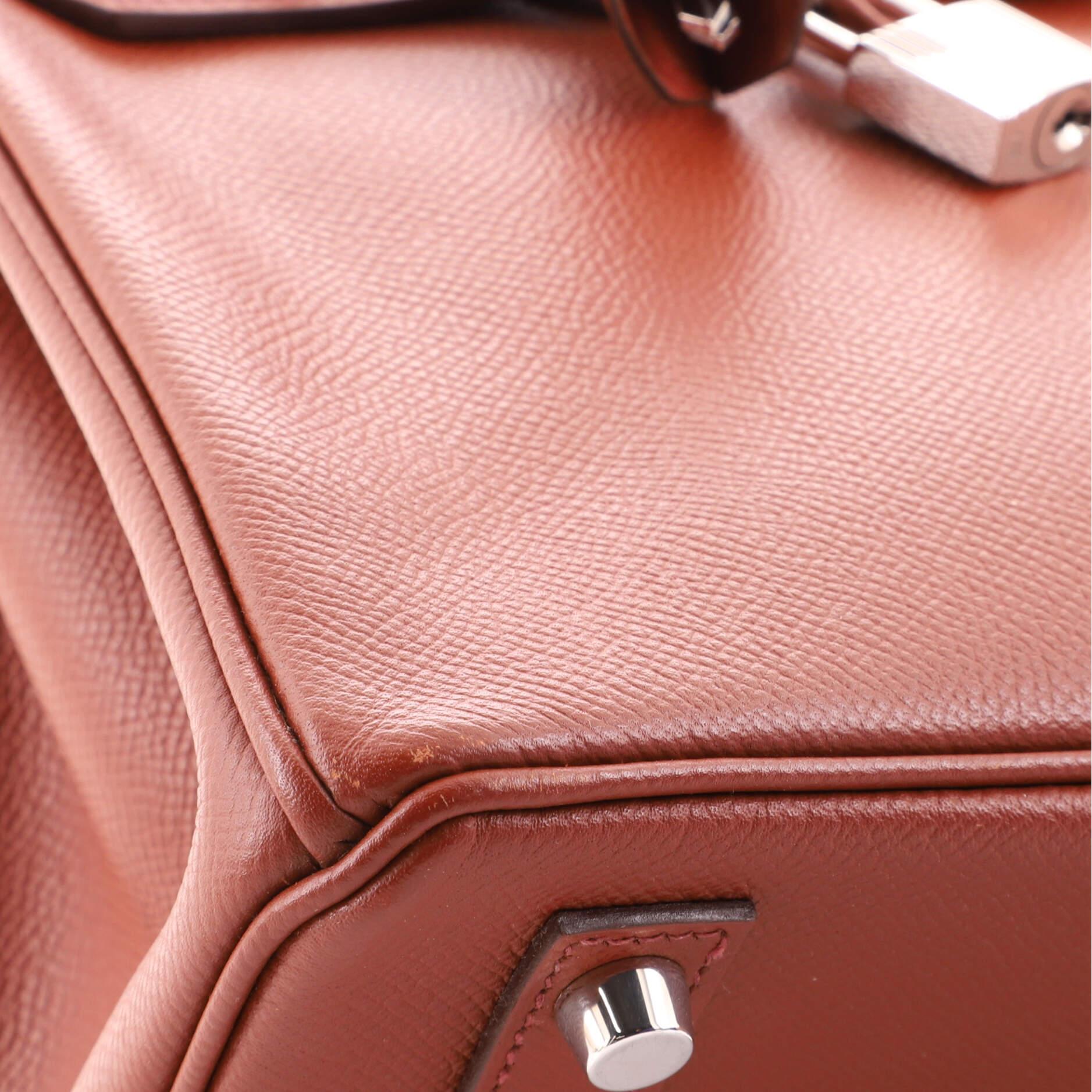 Hermes Birkin Handbag Sienne Epsom with Palladium Hardware 25 5