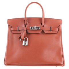 Hermes Birkin Handbag Sienne Epsom with Palladium Hardware 25