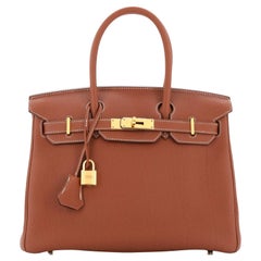 Hermes Birkin Handbag Sienne Togo with Gold Hardware 30