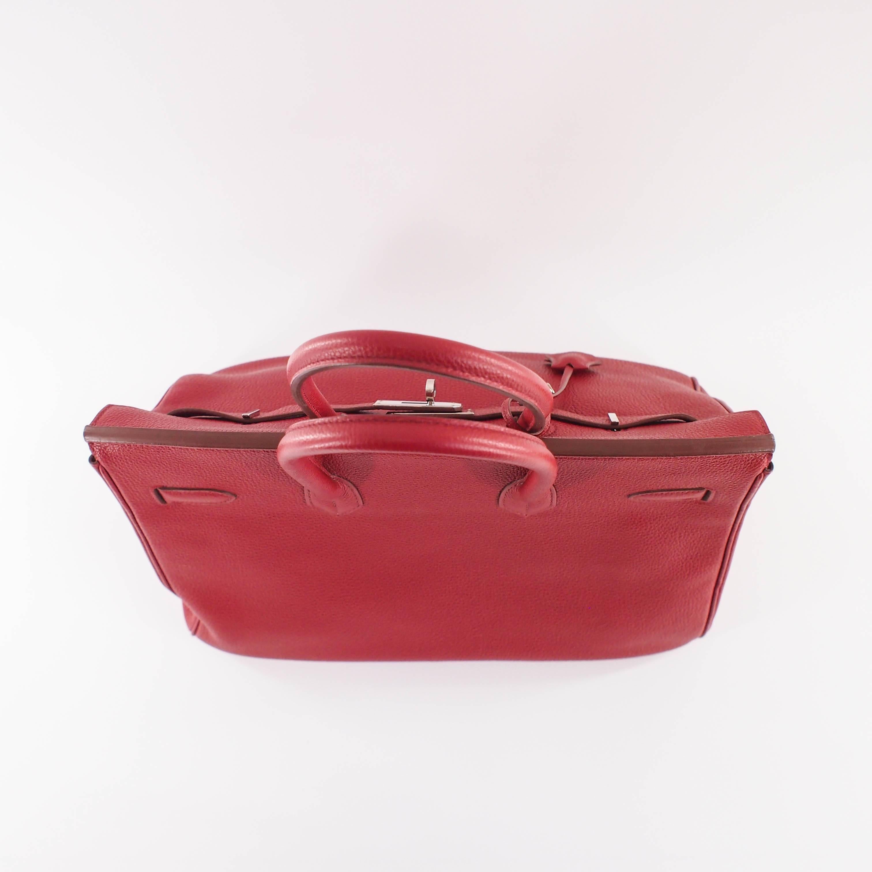 Hermes Birkin Handbag size 35 in Rouge Grenade With Palladium Hardware (PHW) 2